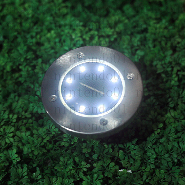 New 8 LED rechargeable Solar energy Underground Lights outside garden Buried Lamp for path way & Lawn yard home garden decoration