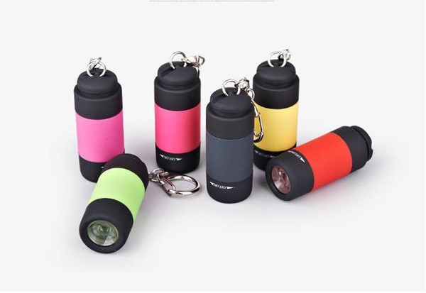 6 Colors Portable Rechargeable USB Mini LED Torch Lamp Light Flashlight Key Chain Ring Mini Flashlight Lanterna Built in Battery a56