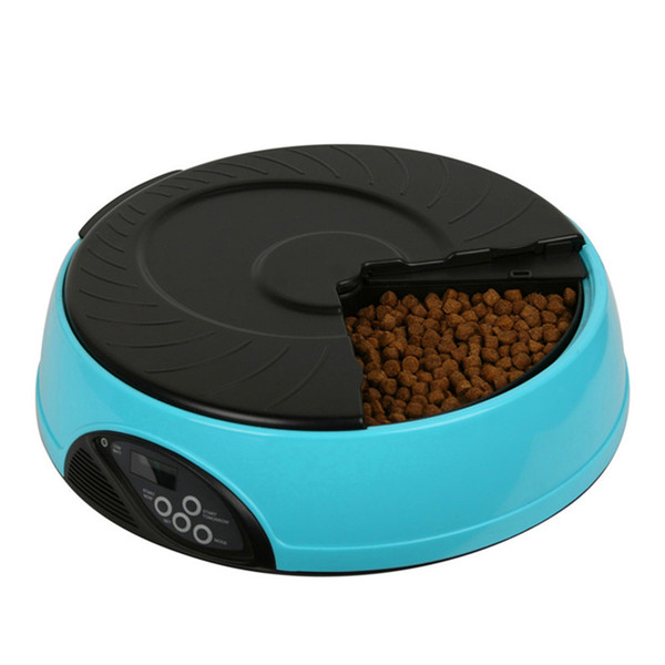 Smart Automatic Pet Feeder 6-Meal Trays with Programmable Timer Record 8s Message Function for Cats and Dogs