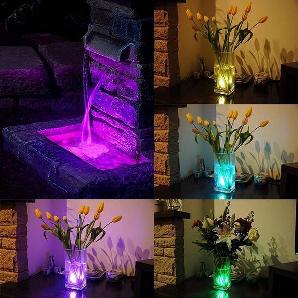 Underwater Lights LED 3 Lights Submersible Tea Light Waterproof Candle with battery Underwater Sub Lights Battery Night Light