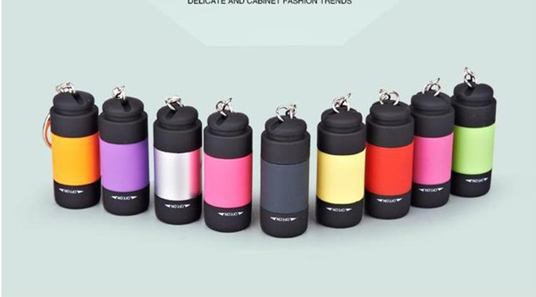 New 6 Colors Portable Rechargeable USB Mini LED Torch Lamp Light Flashlight Key Chain Ring Mini Flashlight Lanterna Built in Battery a56