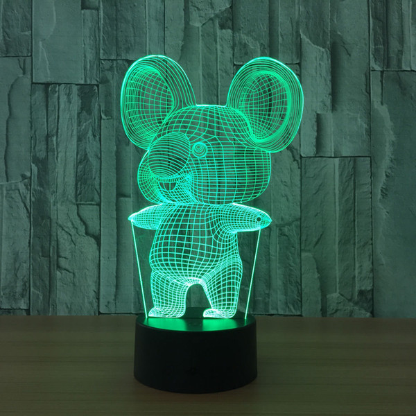 Koala 3D illusion Night Light 7 Color Change LED Table Desk Lamp 2018 Gifts #R87