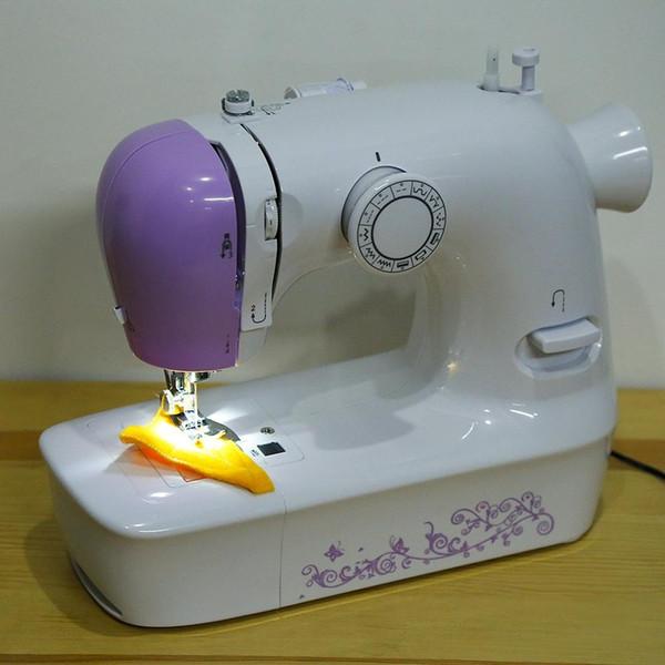 Household Mini Automatic Thread Sewing Machine Double Speed Control Button with 12 Different Stitches Adjustable Speed Light TB