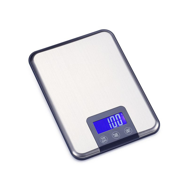 5KG1g Digital Kitchen Household Scale Slim Stainless Steel 5KG LCD Electronic Diet Food Touch Grams Scales 20pcs/lot Free Shipping