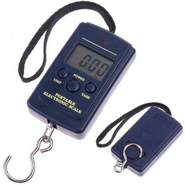 1Set Portable Electronic Digital Scale 0.01kg - 40kg Hanging Luggage kitchen tool Weight Balance Steelyard Black 10*5cm