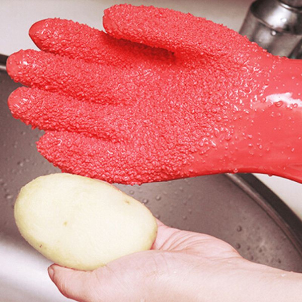 2PCs/ Pair Peeled Potato Cleaning Gloves Kitchen Tools Peeling Fruits Vegetables Household Fish Cleaning Gadgets Garden Gloves