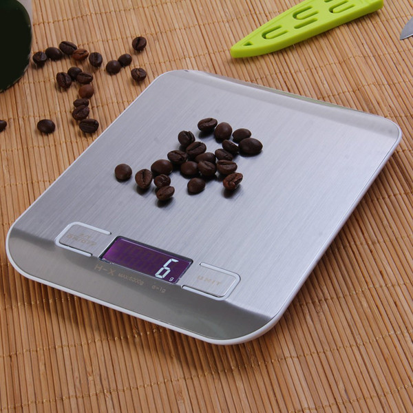 5000g/1g LCD Backlight Digital Kitchen Scale Fingerprint-proof LCD Electronic Steelyard Scales Food Balance Measuring Weight