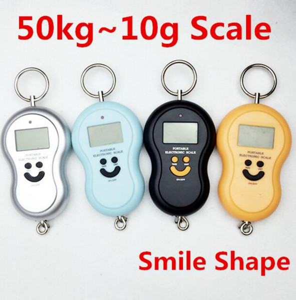 50Kg 10g Portable Handy Pocket Smile Mini Electronic Digital LCD Scale Hanging Fishing Hook Luggage Balance Weight Weighing Scales 5g gourd