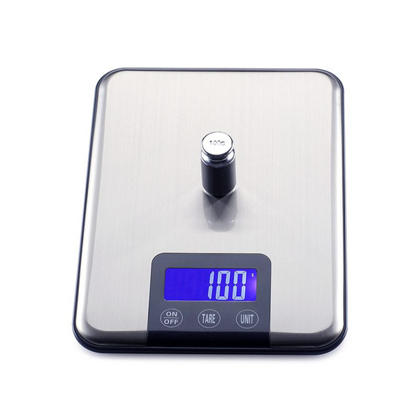 10KG1g Digital Kitchen Scale Slim Stainless Steel 10KG LCD Electronic Diet Food Touch Grams Scales Weight Balance 10pcs/lot Free Shipping