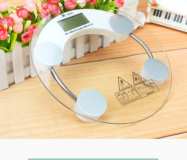 Small electronic scales Household human health scale 26cm tempered transparent glass scale Advertising scale customization Round