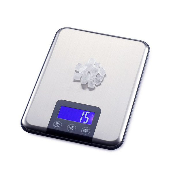 15KG1g Stainless Steel Digital Kitchen Scale Slim 15KG LCD Electronic Diet Food Touch Grams Scales Weight Balance With Retail Box