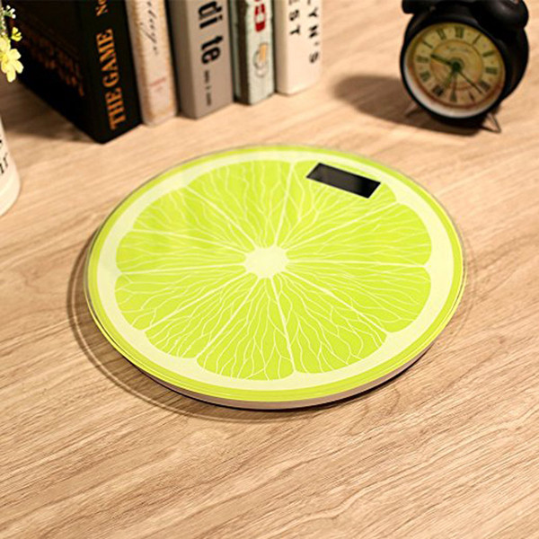 Lemon Digital Weight Scale Tempered Glass Body Fat Weight 400 Pounds Scales Large LCD Display Battery Powered Kg/Lb for Bedroom Bathroom