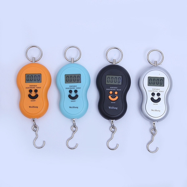 Hot gourd shaped portable luggage, multi-color smile, backlit electronic scales, express parcel weighing 50 kg