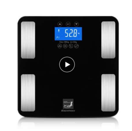 Smart Touch Weight Measure 400 lb/0.1kg Digital Scales Track Body Weight,BMI,Fat,Water,Calories,Muscle,Bone Mass Bathroom Scales