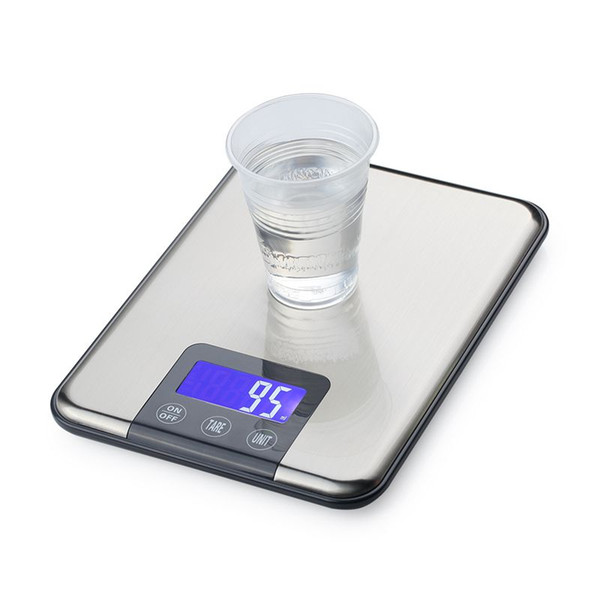 5KG1g Digital Kitchen Electronic Scale Slim Stainless Steel 5KG LCD Diet Food Touch Grams Scales Weight Balance 10pcs/lot