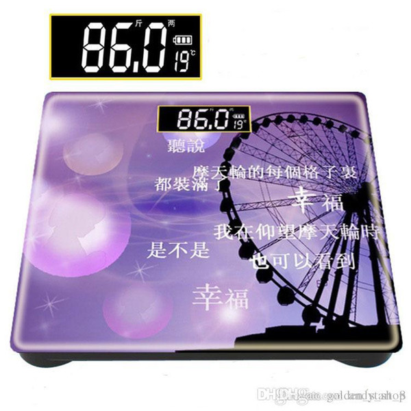 1pc 2016 brand new 180kg diameter 26cm high quality Home Bathroom Health Digital Electronic Glass LCD Weighing Body Scale