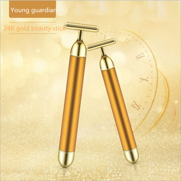 24K gold rod beauty beauty bar thin face vibration massage instrument facial massage T-type face electric import instrument