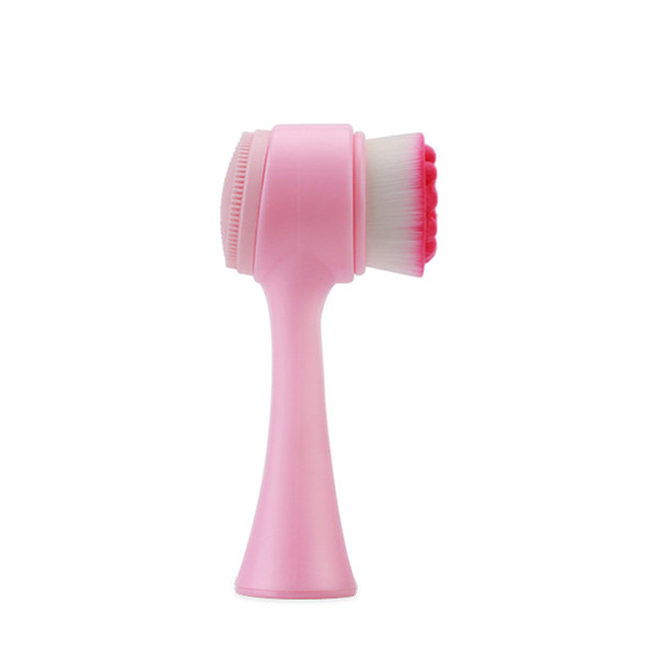 Double head wash brush silicone super soft brush head massage exfoliating clean pores brush wash artifact