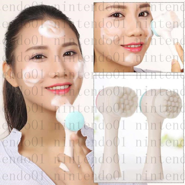 Double-side silicone facial soft brush Multifunctional 3D Face Cleaning Massage Tool portable size Facial Beauty Brush