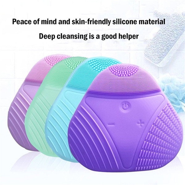 Whole body 7 ultrasonic vibration clean deep electric silicone lengthening and fine brush hair face scrubber