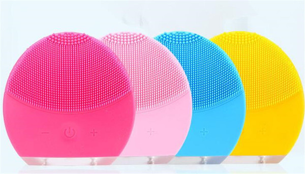 USB rechargeable Electric Face scrubbers Skin Cleaner Mini facial Sonic cleansing brush Vibration silicone Waterproof face Massager 1PCS