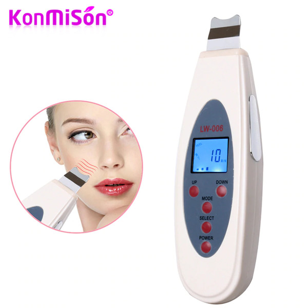 KONMISON LCD Ultrasonic Face Skin Cleanser Face Cleansing Acne Removal Pore Peeling Tone Lift ultrasonic Clean Facial Massager