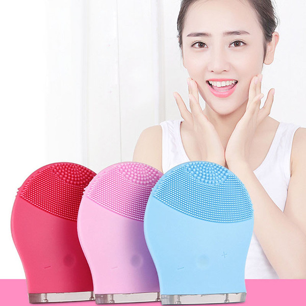 Mini Electric Facial Cleaning Massage Brush Washing Machine Waterproof Silicone Facial Cleansing Devices Tools Spa Massage