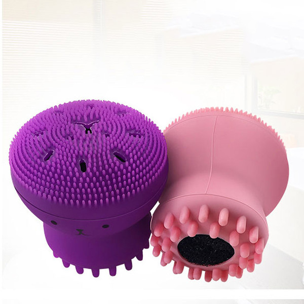 Lovely Jellyfish Silicone Facial Brush Multifunction Exfoliating Massage Pore Cleaning Beauty Tools