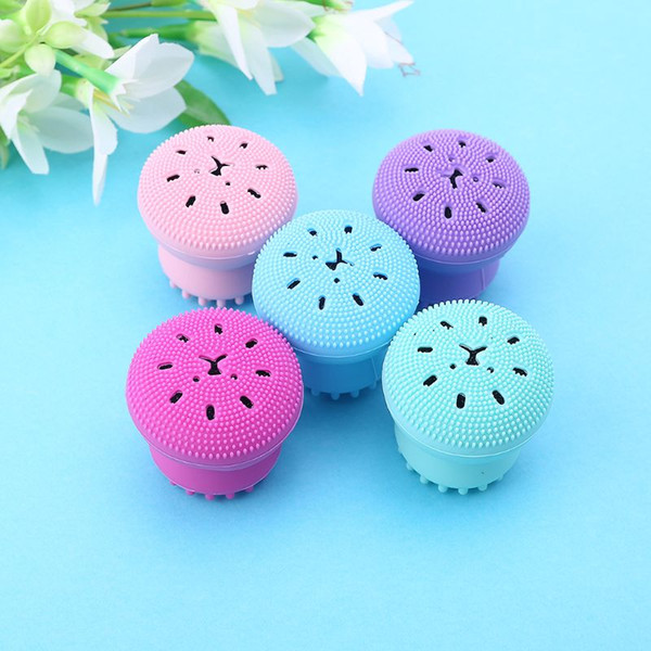 colorful Silicone Face Cleansing Brush Facial Cleanser Washing Brush Skin Care Small Octopus Shape