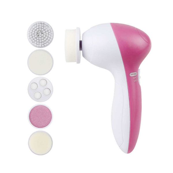 Professional Electric Facial Cleanser 5 In 1 Face Cleansing Brush Massager Blackhead Acne Powered Devices Brush