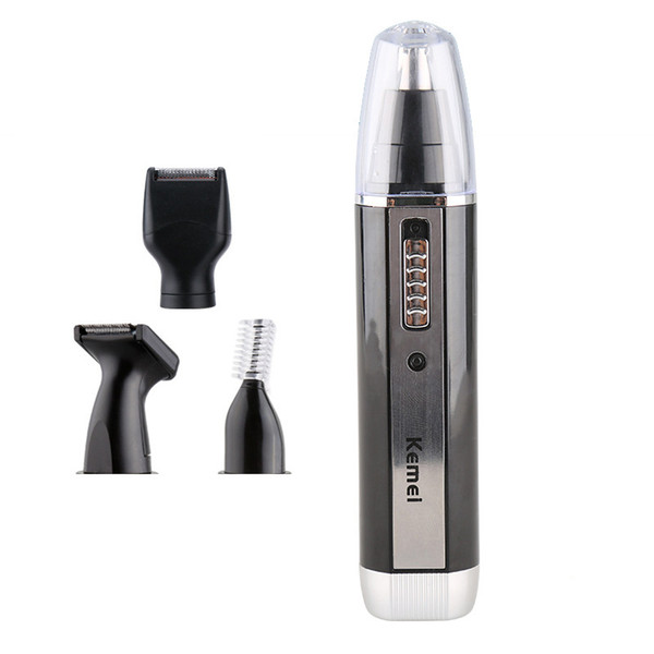 Kemei KM - 6630 4 in 1 Nose Eyebrow Hair Beard Trimmer Rechargeable Electric Shaver Nose Ear Trimmer With Temple Cut for Men