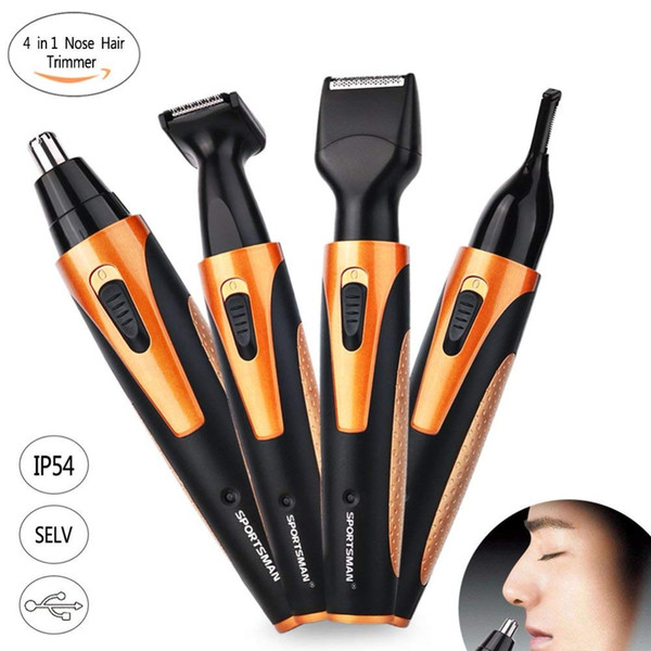 Nose Hair Trimmer kit,4 in 1 Facial Hair Trimmer for Men Razor Nose Ear Eyebrows Bread and Sideburn, USB Rechargeable, Waterproof