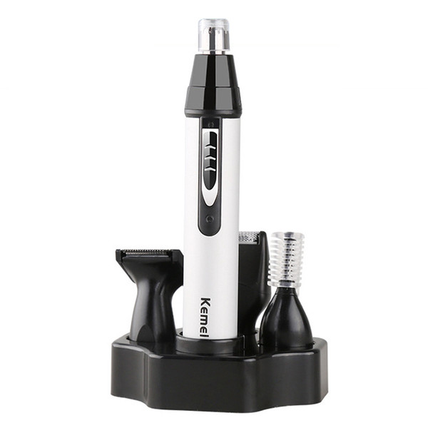 Kemei 4 in 1 New Fashion Rechargeable Nose Beard Ear Eyebrow Hair Trimmer Electric Shaver Safe Face Care Razor Clipper For Men