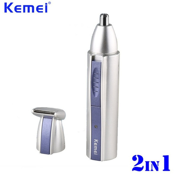 KEMEI 2 In 1 Rechargeable Electric Nose Hair Trimmer Portable Mini Nose Hair Trimmer Cleaner Sideburn Trimmer Clipper KM-3300