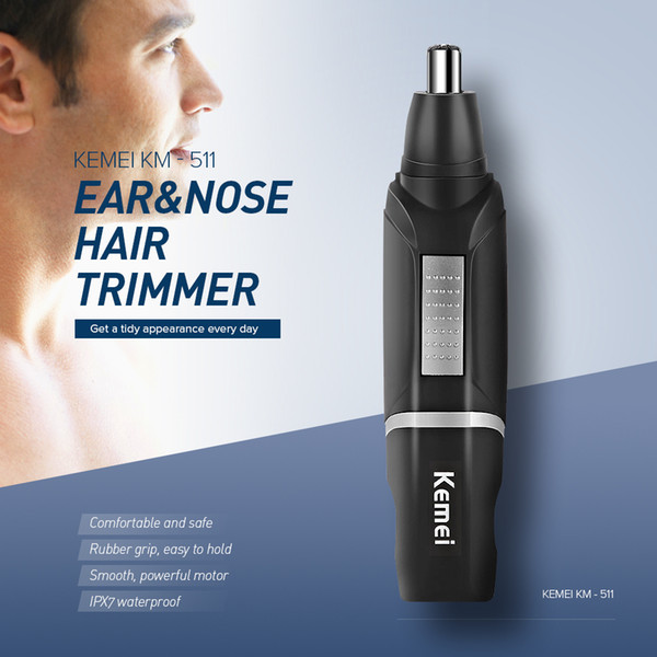 Hot sale Kemei KM-511 Electric Nose Trimmer For Men Beauty Nose and Ear Hair Trimmer free shipping