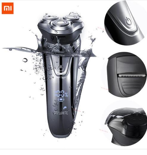 XIAOMI SO WHITE Men Washable Rechargeable Electric Shaver Wireless 3D Smart Control Razor IPX7 Waterproof Shaving Beard Machine