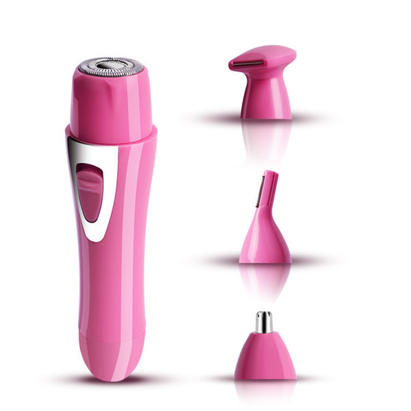 mini 4in1 Multifunction Facial Hair Remover USB charging Mini Electric Painless Shaver Eyebrow trimmer Face brow Epilator with Retail box