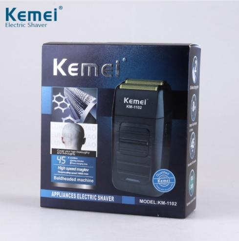 Kemei KM-1102 Rechargeable Cordless Shaver for Men Twin Blade Reciprocating Beard Razor Face Care Multifunction Strong Trimmer