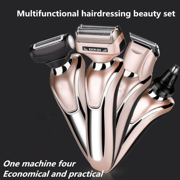 Electric shaver Electric hair clipper 4-in-1 electric shaver body washQuick shaving beard Multifunctional hairdressing and shaving suit