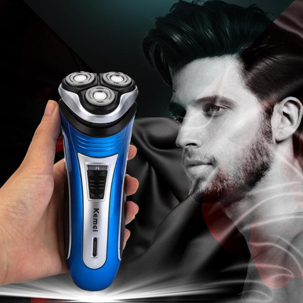 100% Original Kemei KM-2801 3D Electric Shaver Men Machine rechargeable Triple Floating Blade Heads Shaving Razor