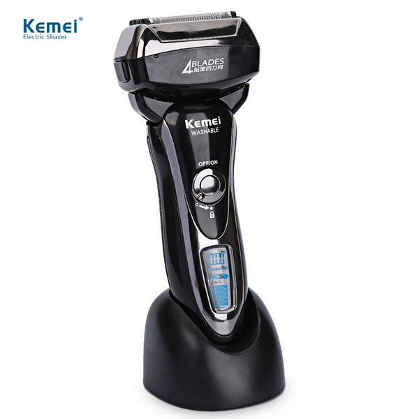 Kemei Electric Shaver Recharge Quick Charge washable Electric Razor Beard Trimmer 4 Blades Shaving for Men LCD Display New sale