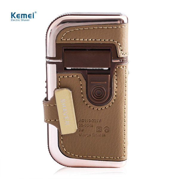 Kemei Electric Portable Men Shaver 2 in 1 Fashion Lightweight Gold Razor Haircut Rechargeable Cordless Shaver For male