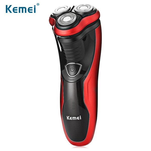 Kemei Electric Washable Wet Dry Shaver Rechargeable Rotary Men's Razor with 3D 220V Floating Heads Hair Beard Trimmer For Men