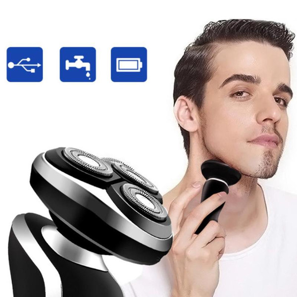 high quality LED Lamp USB 4-in-1 Multi-function Rechargeable Men Electric Shaver Eyebrow nose hair Razor Trimmer with cleansing brush