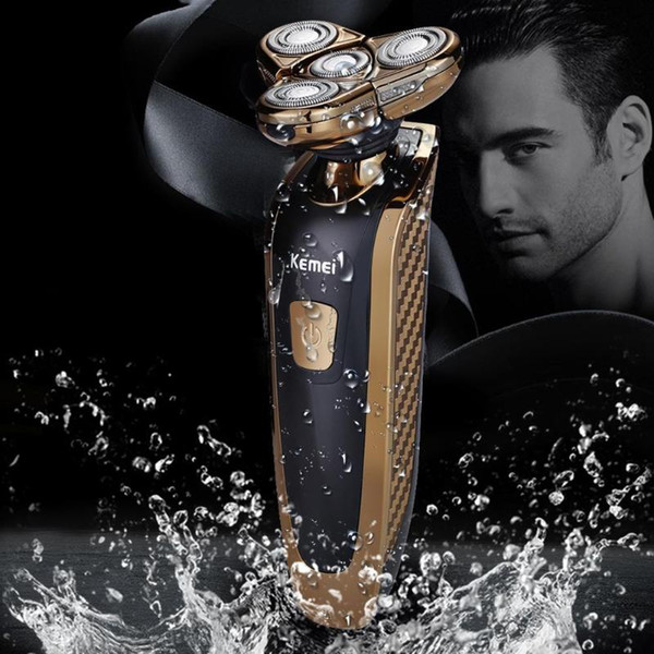 Hot sale Electric Shaver Razor Beard Shaving Machine for Men Electric Razor Floating 4 Blade Heads Wireless Gold Beard Hair Clipper