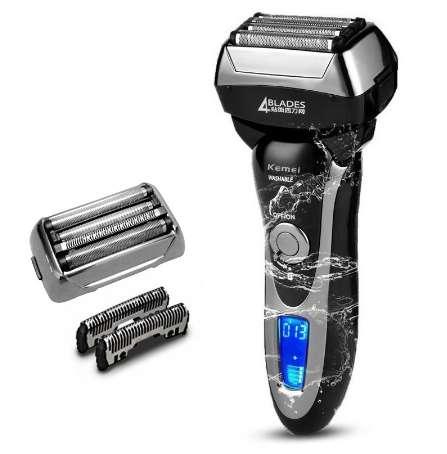 110v/220v professional 4 blade rechargeable electric shaver for men wet dry 3D travel electric razor beard face shaving machine