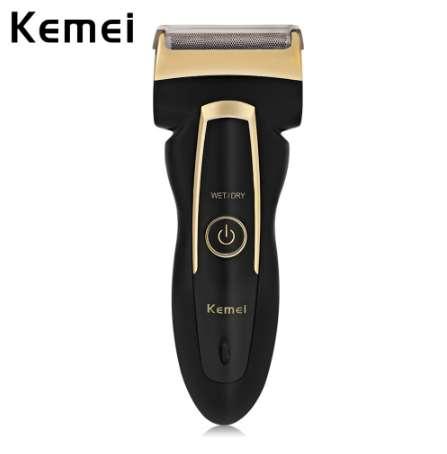 Kemei Electric Razor Shaver Men Rechargeable Rotary with Twin Heads Portable Shaving Razor Electric Shaver Travel House EU Plug