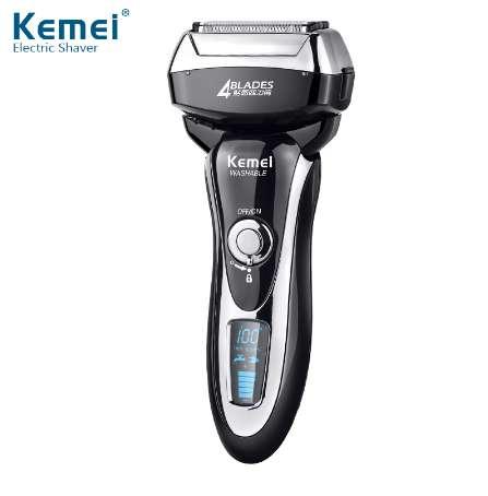 Kemei Electric Shaver Quick Charge Whole body washable Reciprocating Electric Razor four Blade Shaving for Men LCD Display 5568