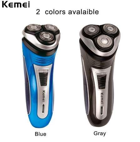 Kemei 100-240V Rechargeable Electric Shaver 3D Triple Floating Blade Heads Shaving Razors Face Care Men Beard Trimmer Machine 46