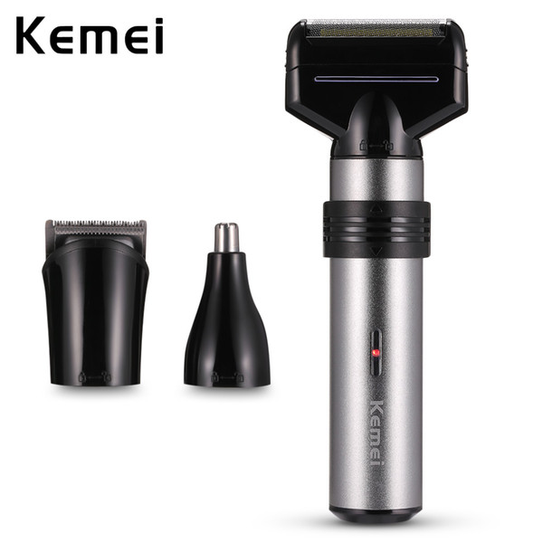 Kemei Rechargeable Electric Shaver Men Razor Nose Ear Beard Hair Trimmer 3 In 1 Male Use Clipper Shaving Machine Haircut Tools